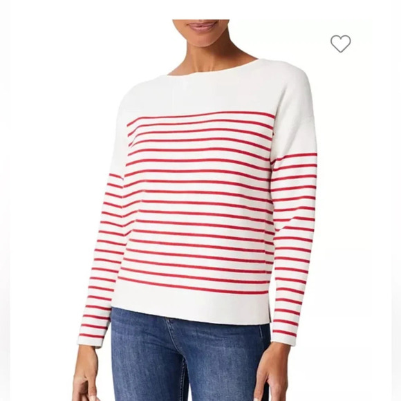Hobbs London Striped Breton Button Boatneck Top - Picture 1 of 7